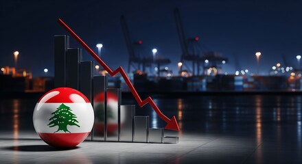 Lebanon economy struggles with fluctuating market trends at night