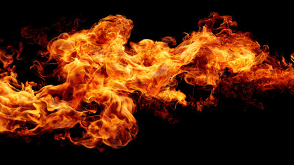 ferocity. Dramatic flames with intense orange and yellow hues isolated against a dark atmospheric background. STEM education sheets, lab safety posters, designed for biotech research communications.
