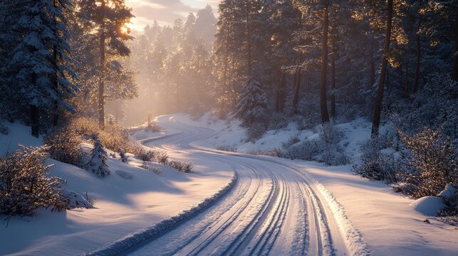 Road with snow on it.