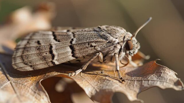 Diamondback Moth Rests on Withered Leaf