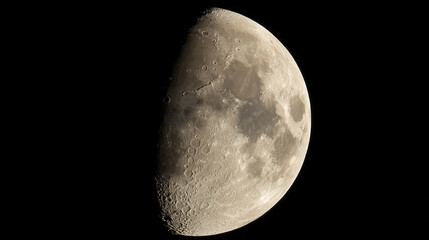 phase. A detailed closeup of the full moon, showcasing its textured surface against the dark expanse of space. STEM education sheets.
