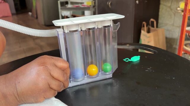 A respirometer being used