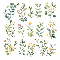 A seamless floral pattern with blooming flowers and leafy branches in a natural decorative design