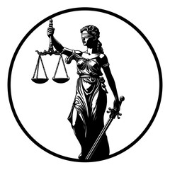 Lady Justice holding scales and sword