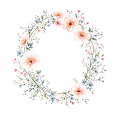 Abstract floral vector background featuring a romantic pink blossom frame and summer leaf pattern for a nature-inspired spring decoration card design