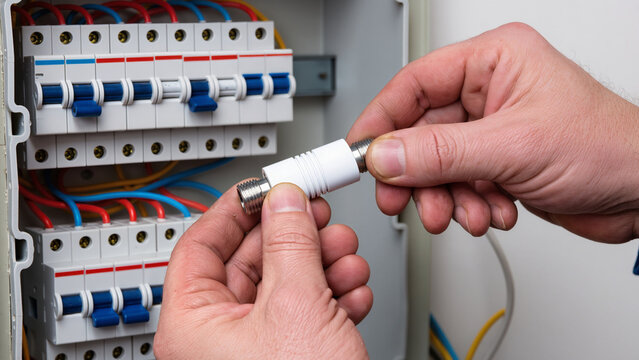 hand holding power plug