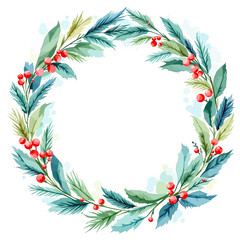 Romantic holiday wreath design blending evergreen branches and soft pastel blooms