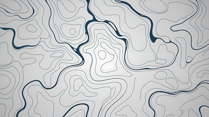 Modern topographic map design with blue contour lines on gray background