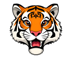 tiger head illustration vector, hand-drawn tiger head clipart, tiger face roaring vector, tiger head digital vector illustration, tiger head stylized illustration, tiger head vector graphic, tiger hea