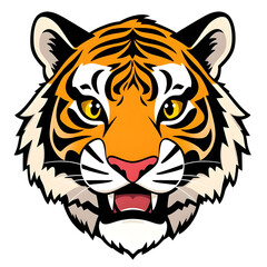 tiger head vector illustration, hand-drawn tiger face clipart, tiger head roaring vector, realistic tiger head digital illustration, stylized tiger head vector clipart, tiger face line art illustratio