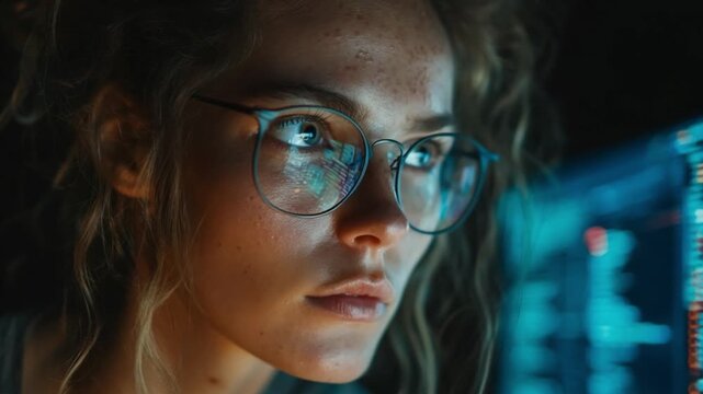 Female Security Expert Testing Blockchain Robustness in Secure Lab