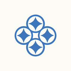 virtual currency icon monogram logo