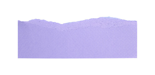 Purple ripped paper strip with jagged edge, providing copy space and text background on frame transparent