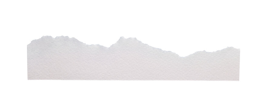 Torn paper strip creating a blank space for text or design, having a rough edge and transparent background