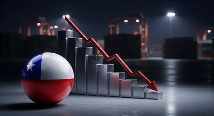 Chilean economy decline shown by downward trending graph