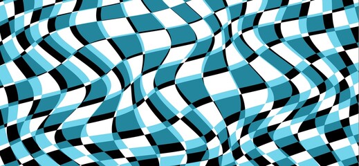 Distorted square blocks with soft shadow underneath, playful geometric wide wallpaper