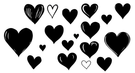 seamless silhouette hearts pattern, romantic love heart wallpaper, valentine day seamless texture, minimal heart background design, continuous heart motif illustration, decorative romance repeat patte