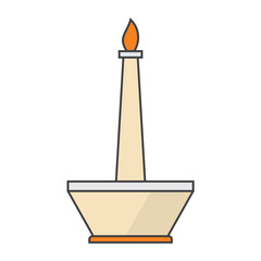 Monas tower icon vector illustration of the capital city symbol