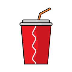 Takeaway coffee icon with flat style. Simple takeaway coffee cup vector