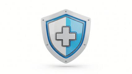 Obraz premium a blue and white shield with a cross on it