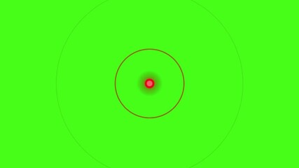 Target Icon With Radio Wave Chroma Key, Circle Radar Interface Signal With Concentric Rings Moving. Animation of Radio Waves, Radar Sonar Signals Motion Graphics on Green Screen 4k Stock Video - Powered by Adobe