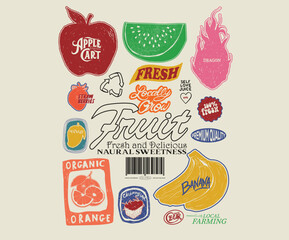 Naklejka premium Fresh fruit design for t shirt, posters, stickers, background and others. 