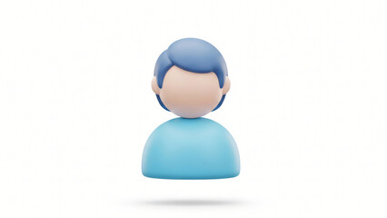 a small figuri with blue hair and blue eyes