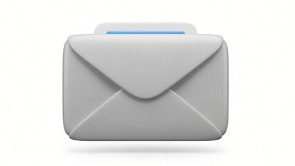 an envelope with a blue button on it