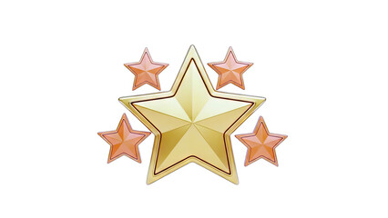 Golden Stars Awarded on White Background