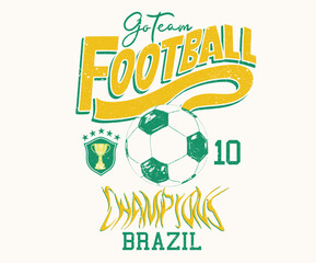 Football artwork for t shirt, posters, stickers, background and others. Football champion league. Football artwork for t shirt, posters, stickers, background and others. Brazil team logo t shirt desig © riaz
