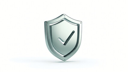 a silver shield on a white background