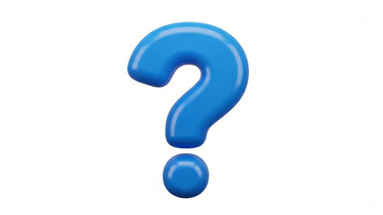 a blue question mark symbol on a white background