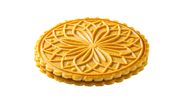 Decorative round biscuit cookie isolated on white background
 - Powered by Adobe