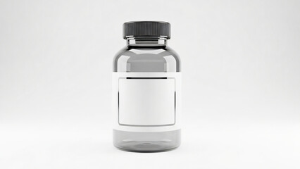 a bottle with a white label on it