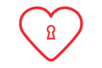 Heart with keyhole vector icon
