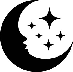 silhouette icon of moon crescent