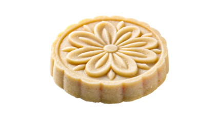 Traditional mooncake pastry dessert isolated on white background
