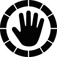 silhouette icon of stop button