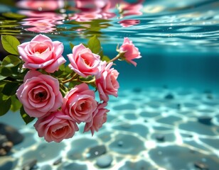 Blooming Roses Beneath Calm Waters