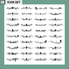 Obraz premium Mega Bundle of 36 Luxury Floral Dividers and Ornate Text Separators for Wedding Invitations and Elegant Branding