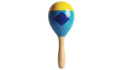 Vibrant maraca instrument isolated on transparent background