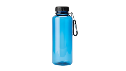A blue water bottle isolated on transparent background