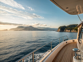 view from a yacht, sea, sailboat, summer
