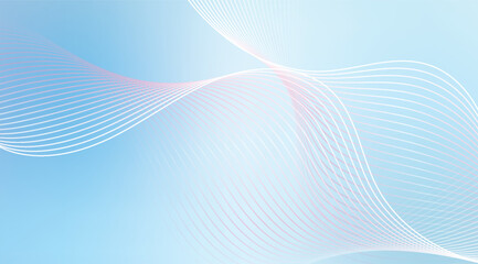 Abstract blue and pink wavy lines background for design