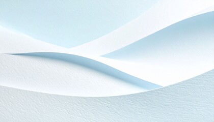 Soft minimal abstract background featuring overlapping curved paper textures in gentle white and pale blue tones, ideal for modern design, presentation layouts, branding, and clean visual concepts
