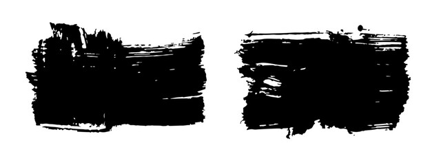 Grunge brushstroke background. Abstract distress ink texture. Hand-drawn gouache paint strip, smear streaks abrasions scratches roughness and scuffs. Art design element. Isolated. Vector illustration