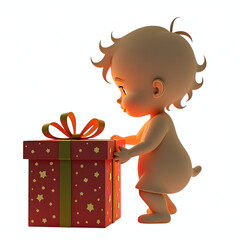little boy with gift