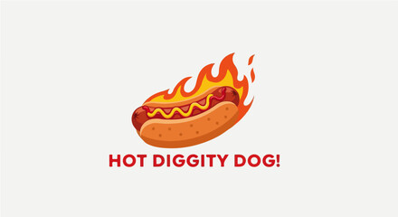 Fire Hotdog Logo Design – Fast Food Street Food Branding for Restaurant, Cafe, and Food Business