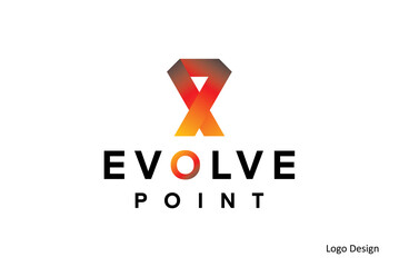 Modern Logo Design for Evolve Point Featuring Geometric Shapes and Vibrant Colors