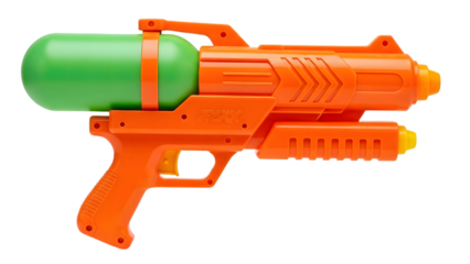 Orange nerf blaster isolated on transparent background